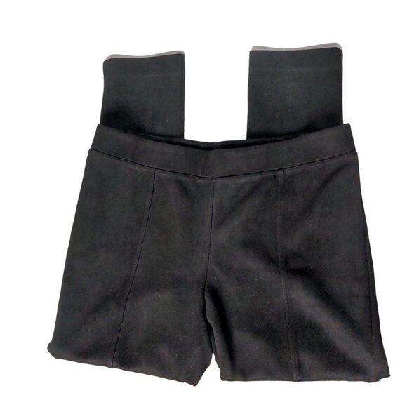 Andrew Marc Women's Faux Suede Pull On Straight Leg Pants Size XL Solid Black - Picture 1 of 6